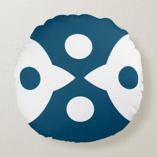 Coussins Ronds Oiseaux Abstraits Gras Design simple Océan Bleu