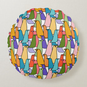 Coussins Ronds Oiseaux colorés
