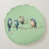 Coussins Ronds Oiseaux de Whimsical sur Branches Baby shower Past (Dos)