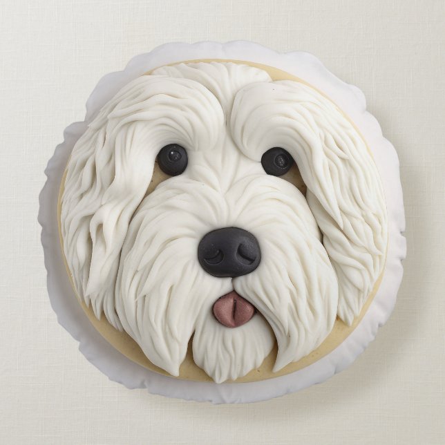 Coussins Ronds Old English Sheepdog 3D inspiré (Devant)
