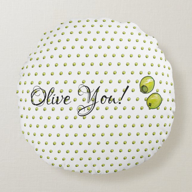 Coussins Ronds Olive (Devant)