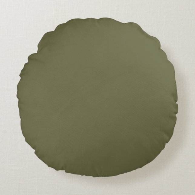 Coussins Ronds Olive vert Terre couleur solide Imprimer (Devant)