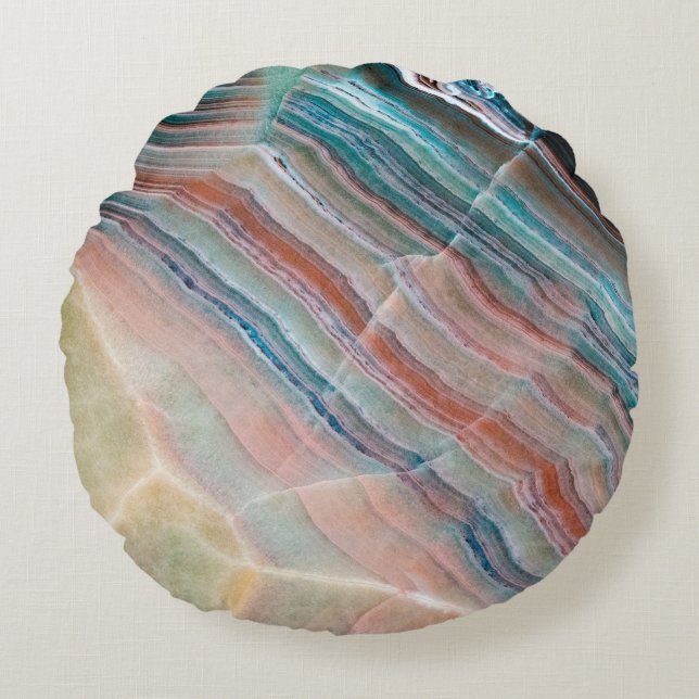 Coussins Ronds onyx marbre texture arrière - plan de pierres natu (Devant)