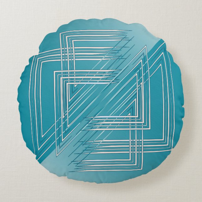 Coussins Ronds Opal Turquoise blanc (Devant)