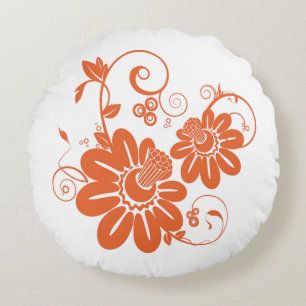 Coussins Ronds Orange Blossoms