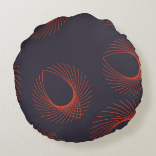 Coussins Ronds Orange, cool, tendance, abstraction oculaire géomé