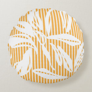Coussins Ronds Orange Floral sans couture motif avec backgr rayé
