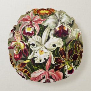 Coussins Ronds Orchidées, Orchidée Denusblumen Ernst Haeckel