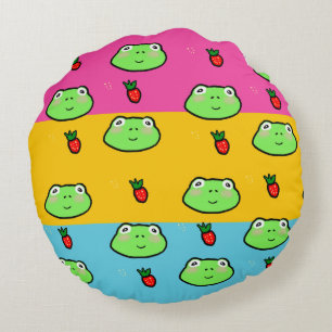 Coussins Ronds Oreille de grenouille et de fraise