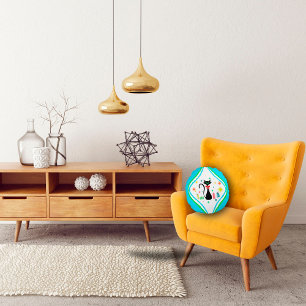 Coussins Ronds Oreiller à lancer de chat rétro de Noël