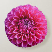 Coussins Ronds Oreiller à lancer de fleur rose chaud (Dos)