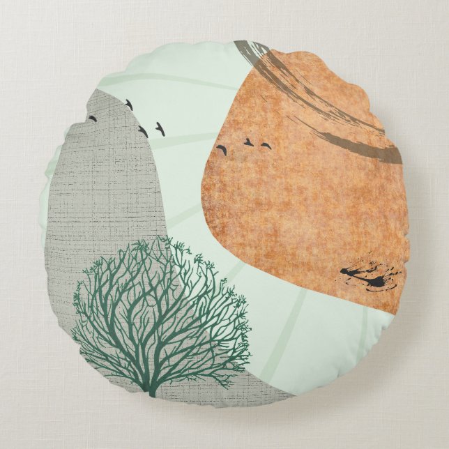 Coussins Ronds Oreiller à lancer de l'arbre du Boho (Devant)