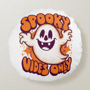 Coussins Ronds Oreiller à lancer d'Halloween - Vibes Éffrayantes 
