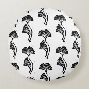 Coussins Ronds Oreiller à lancer Gingko Leaf Lino