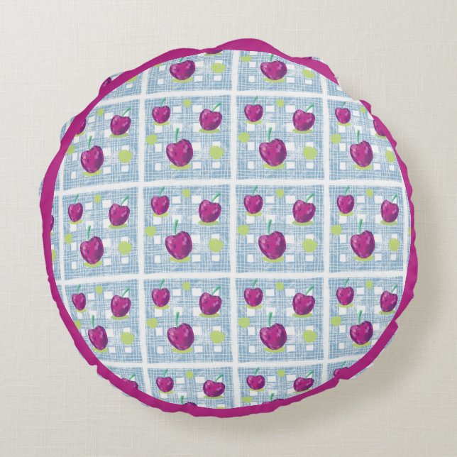 Coussins Ronds Oreiller à lancer Plaid bleu (Dos)
