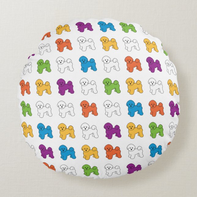 Coussins Ronds Oreiller à lancer rond BICHON (Devant)