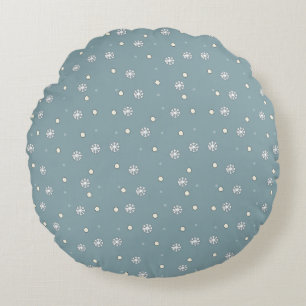 Coussins Ronds Oreiller à lancer rond de flocon de neige mignon