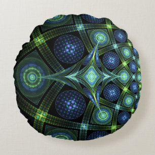 Coussins Ronds Oreiller à lancer rond de Mandala d'art fractal