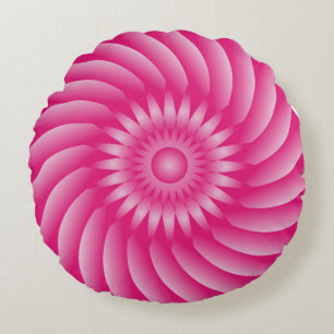 Coussins Ronds Oreiller à lancer rond en forme de fleurs roses (1