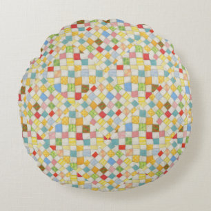 Coussins Ronds Oreiller à lancer rond MOSAIC QUILT