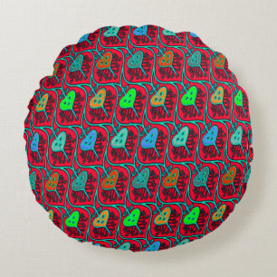 Coussins Ronds Oreiller à lancer rond numérique 3D coloré (16 pou