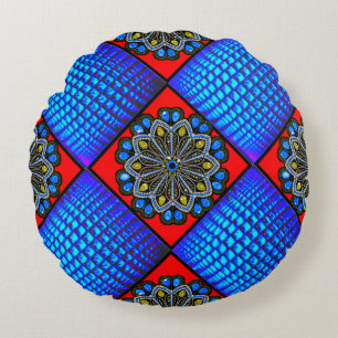 Coussins Ronds Oreiller à lancer rond numérique 3D coloré (16 pou