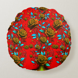 Coussins Ronds Oreiller à lancer rond numérique 3D coloré (16 pou