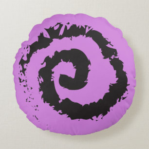 Coussins Ronds Oreiller à lancer rond PURPLE SPIRAL LAVENDER