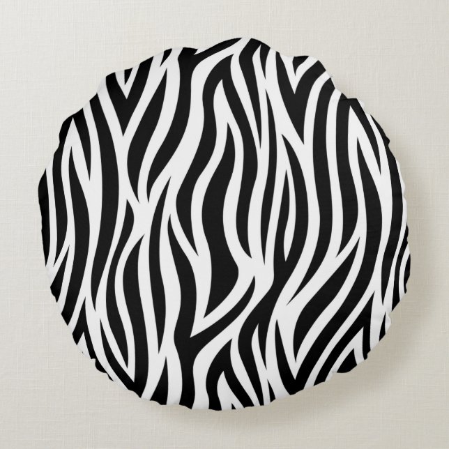 Coussins Ronds Oreiller à lancer ronde à impression Zebra (Dos)