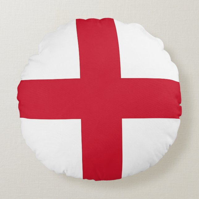 Coussins Ronds Oreiller à lancer ronde avec drapeau d'Angleterre, (Devant)
