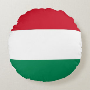 Coussins Ronds Oreiller à lancer ronde avec drapeau de la Hongrie