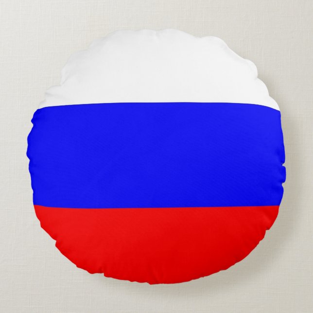 Coussins Ronds Oreiller à lancer ronde avec drapeau de la Russie (Devant)