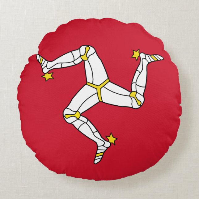 Coussins Ronds Oreiller à lancer ronde avec drapeau de l'île de M (Devant)