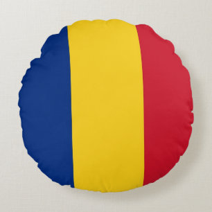 Coussins Ronds Oreiller à lancer ronde avec drapeau de Roumanie