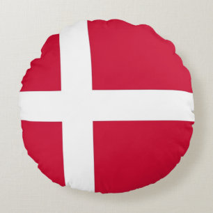 Coussins Ronds Oreiller à lancer ronde avec drapeau du Danemark