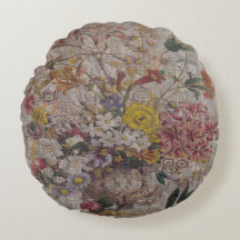 Oreiller à lancer ronde vintage Textiles (16 po)