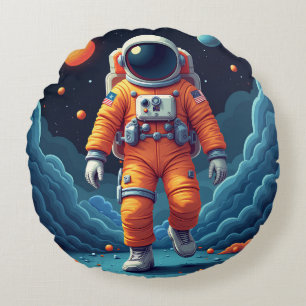 Coussins Ronds Oreiller à lancer Spaceman tacheté 16'
