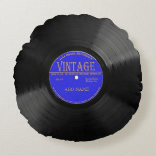 Coussins Ronds Oreiller à lancer Vintage record personnalisé
