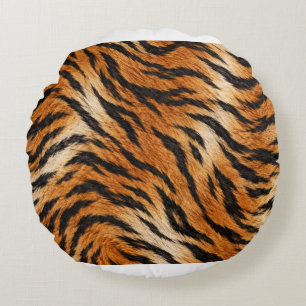 Coussins Ronds Oreiller à motif tigre Literie d'animal sauvage