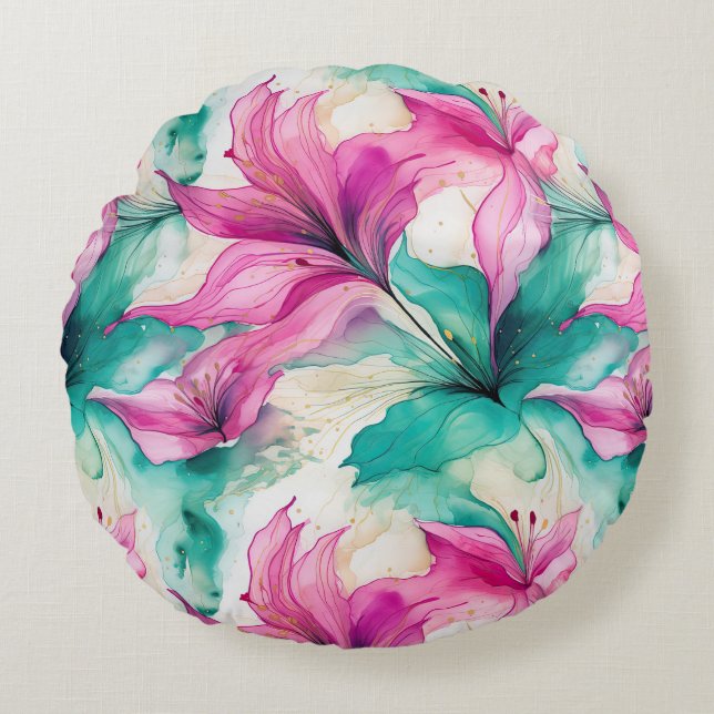 Coussins Ronds Oreiller accent floral  (Devant)