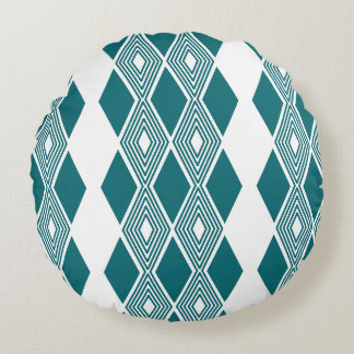 Coussins Ronds Oreiller accent rond à grille diamantée Neo-Deco