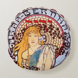 Coussins Ronds Oreiller Alphonse Mucha