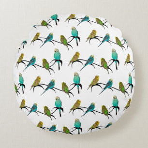 Coussins Ronds Oreiller Budgie Frenzy (choisir la couleur)