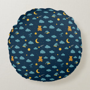 Coussins Ronds Oreiller Câlin Rond – Aventure de Nounours Céleste