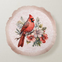 Oreiller Cardinal de couleur rose pâle rond