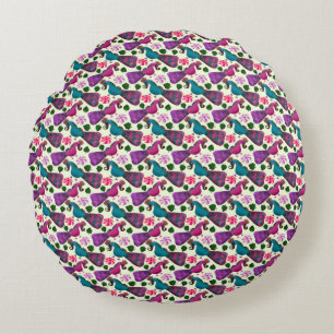 Coussins Ronds Oreiller Corps à Motif Floral Rose Aquarelle Douce