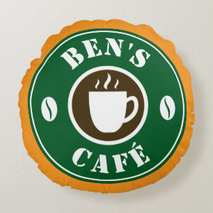 Coussins Ronds Oreiller de décoration de café personnalisé