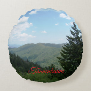 Coussins Ronds Oreiller de Noël Montagne Tannenbaum