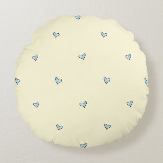 Coussins Ronds Oreiller de nurserie à motif de petit cœur bleu -
