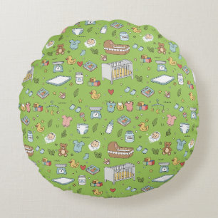 Coussins Ronds Oreiller de nurserie ourson pastel canard